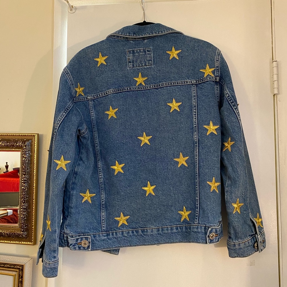 Star Embroidered Denim Jean jacket